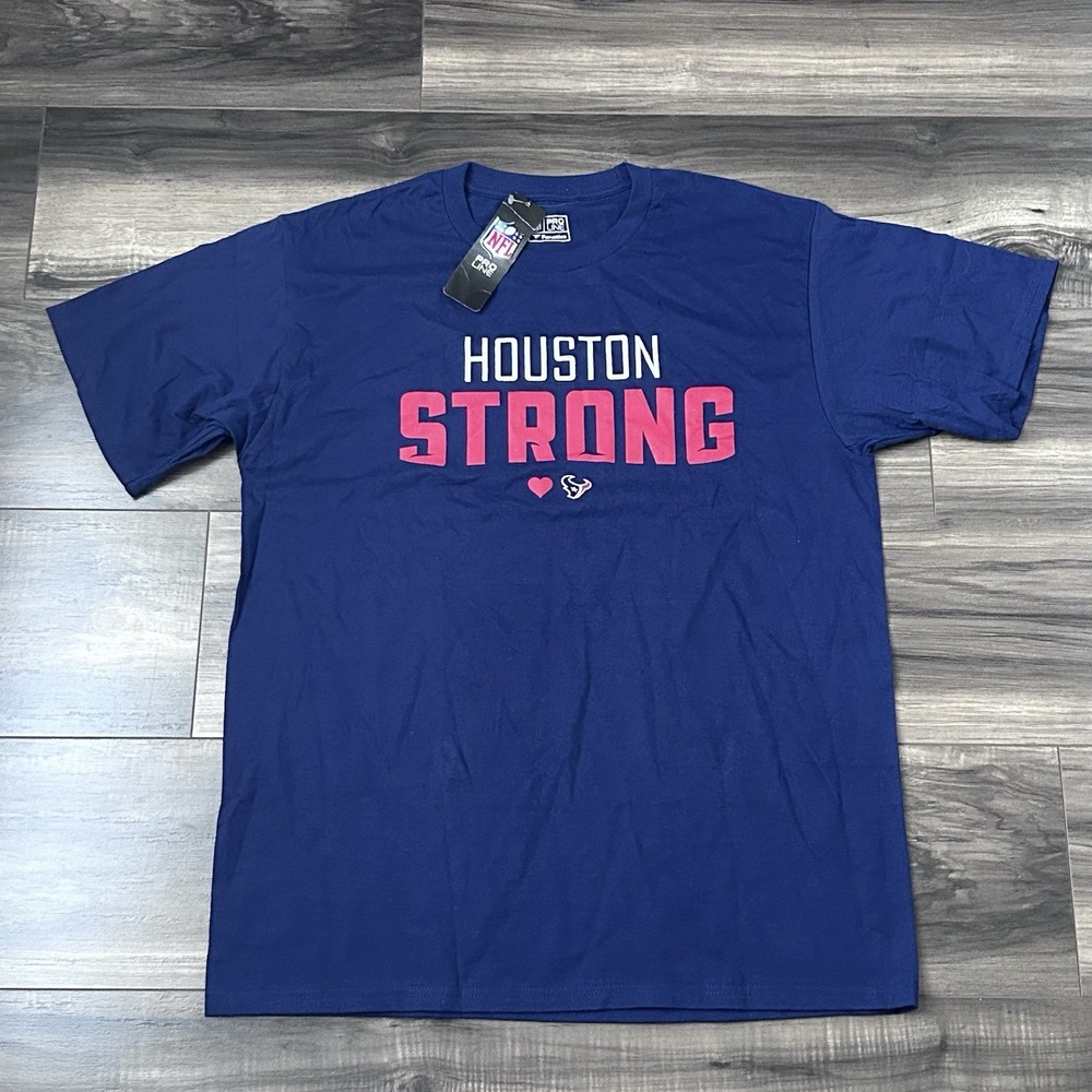 NFL Pro Line Houston Strong Texans Adult Size Large Navy Blue T-Shirt New